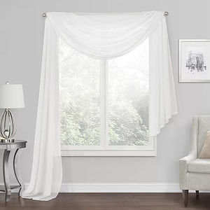 Simply Essential Voile Sheer Scarf Valance in White